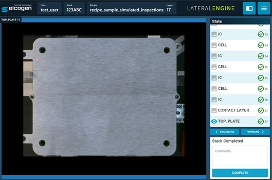 Figure 1: Example of the OIS HMI (Human Machine Interface) developed by Lateral Engine Oy, Elcogen Oy’s collaboration partner in the project.